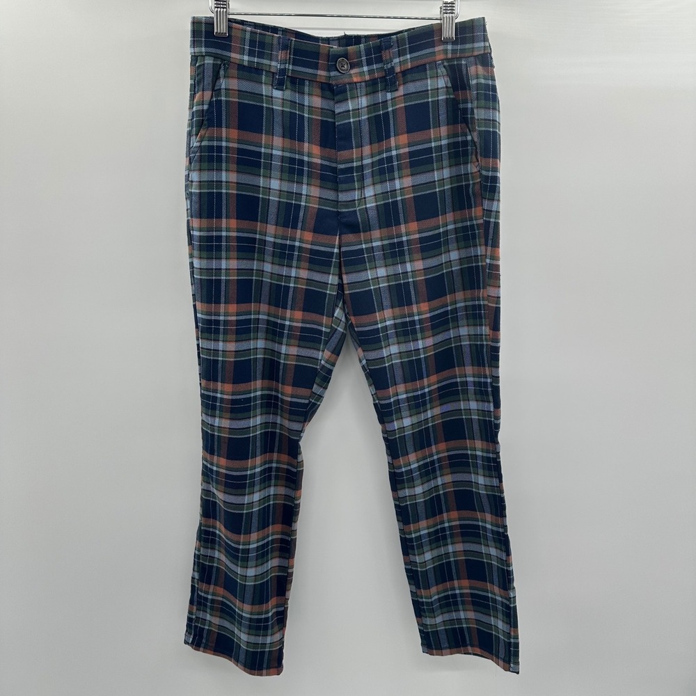 American Eagle Super Hi-Rise Skinny Trouser Navy Plaid Pants Women 8 Regular NEW - Picture 12 of 15